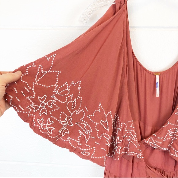 Free People Sylvia Dress Wrap Mini Dusty Mauve XS - Picture 3 of 8